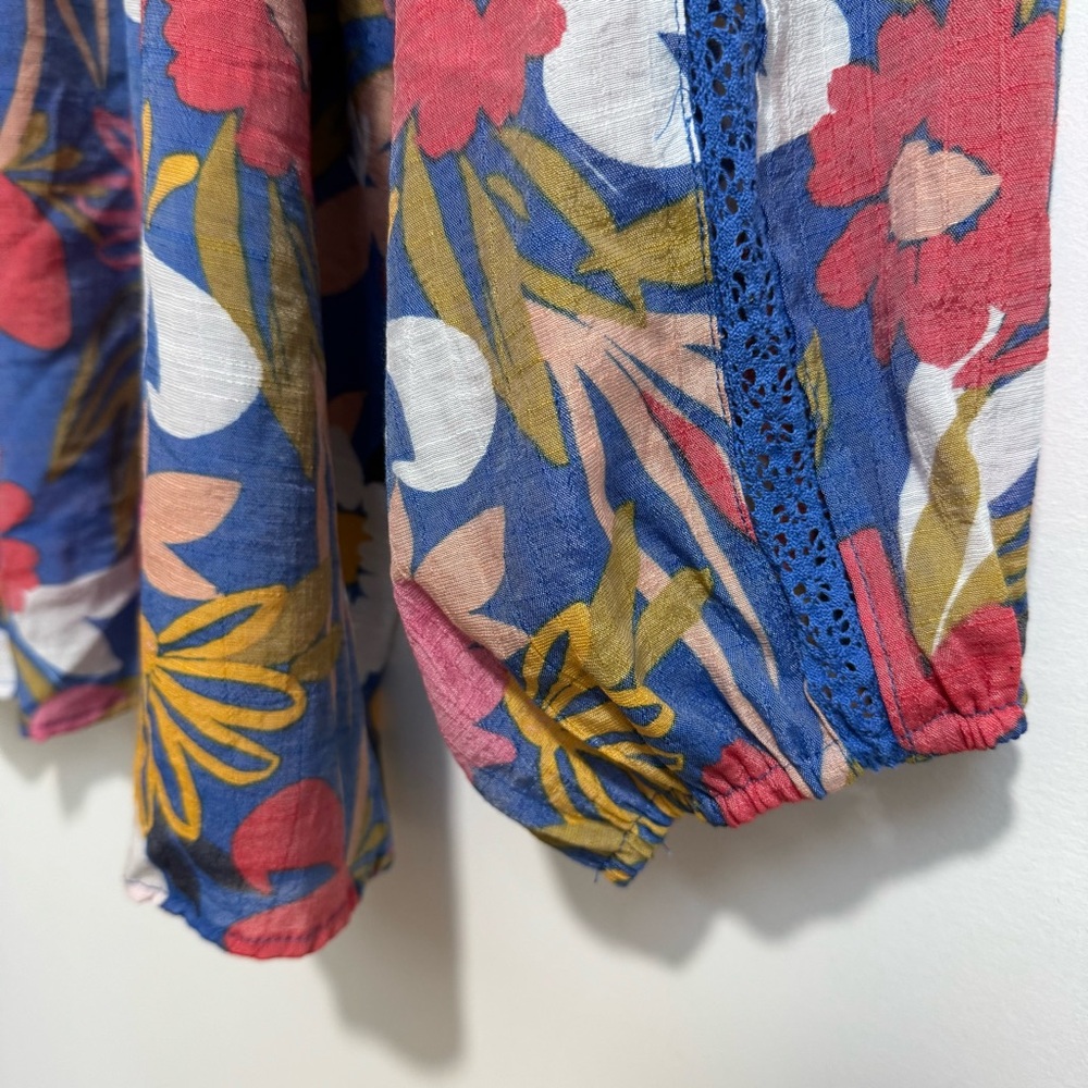 Zac & Rachel Floral Flowy Boho Peasant Top 3X - Picture 11 of 14